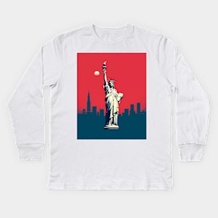 Nyc Minimal Skyline Kids Long Sleeve T-Shirt